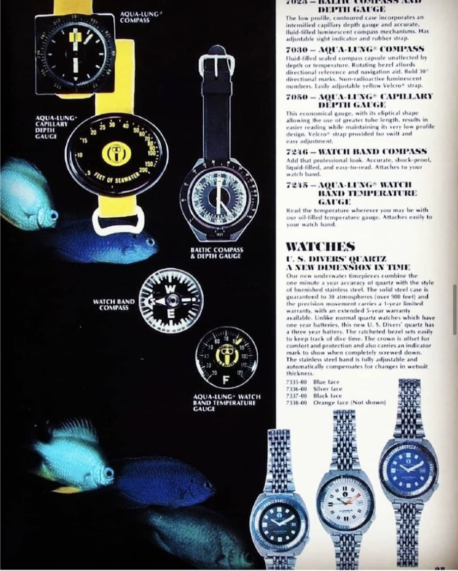 Dive watch with 2025 depth gauge and compass